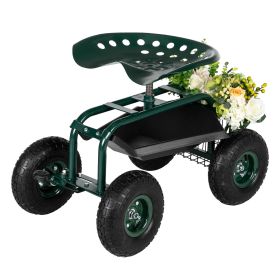 75*45*47cm Iron Short Handle Garden Seat Car, Garden Cart Rolling Work Seat