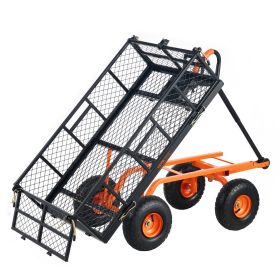 VEVOR Dump Cart, Metal Garden Dump Cart with Easy to Assemble Frame, 400 lbs Capacity