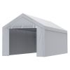 VEVOR Carport Replacement Canopy Cover Top + Side Wall 10 x 20 ft,  Tarp Heavy-Duty Waterproof & UV Protected