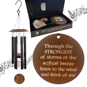 34 inch Memorial Wind Chime Through the Strongest of Storms Black Large