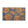 Coir Door Mat Entryway Floor Mats with Non Slip PVC Backing  Floral Print