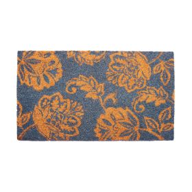 Coir Door Mat Entryway Floor Mats with Non Slip PVC Backing  Floral Print