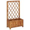 Garden Raised Bed with Trellis Solid Acacia Wood Brown