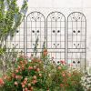 4 Pack Metal Garden Trellis 86.7" x 19.7" Rustproof Trellis for Climbing Plants Outdoor Flower Support Black - BLACK