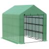 Walk-in Greenhouse for Outdoors with Roll-up Zipper Door,