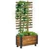 Outsunny Raised Garden Bed with Trellis