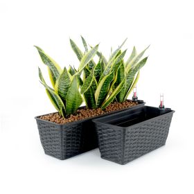 2-Pack Smart Self watering Rectangle Planter