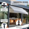 VEVOR Manual Retractable Awning, 118" Outdoor Retractable Patio Awning Sunshade Shelter
