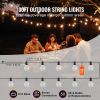 100FT LED Outdoor String Patio Lights Waterproof G40 Shatterproof Bulbs