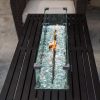 Fire Pit Table Wind Guard, 38.1 x 10.6 x 5.9 Inch Rectangular Glass Wind Guard, Clear Tempered Glass Flame Guard, with Aluminum Alloy Brackets