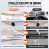 VEVOR Manual Retractable Awning, 8 x 7 ft Outdoor Patio Awning Retractable Sun Shade