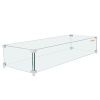 VEVOR Gas Fire Pit Wind Guard for Square Fire Table, 23.5 x 7.5 x 6.5 inch Clear Tempered Wind Guard for Firepits, 0.31 inch Thick Square Glass Shield