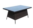 Outdoor patio Furniture Rectangular Dining Table with clear tempered glass