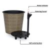 10.2" Self watering Wicker Decor Planter