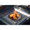 Direct Wicker Outdoor 9 Piece Patio Wicker Gas Fire Pit Set Round Table With Arm Chairs