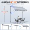 VEVOR Manual Retractable Awning, 118" Outdoor Retractable Patio Awning Sunshade Shelter