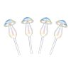 4Pcs Clear Glass Plant Watering Globes Iridescent Rainbow Gradient Mushroom Self-Watering Container