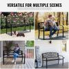 VEVOR Outdoor Bench, 50 inches Metal Garden Bench for Outdoors, 550 lbs Load Capacity Bench, Outdoor Garden Park Bench with Backrest and Armrests
