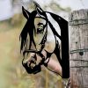 1PC Peeping Horse Outdoor Wall Decor, Iron Metal Farm Animal Silhouette Outdoor Garden Fence Ornament, For Farm Fance Yard Decor