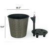 10.2" Self-watering Wicker Decor Planter for Indoor and Outdoor - Round - Grey - as Pic