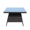Outdoor patio Furniture Rectangular Dining Table with clear tempered glass