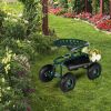 75*45*47cm Iron Short Handle Garden Seat Car, Garden Cart Rolling Work Seat