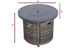 25" H x 32" W Aluminum Outdoor Fire Pit Table with Lid(Mixed Gray)