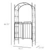 Outsunny 84" Garden Arch Arbor with Gate, Metal Arch Trellis, Garden Archway for Climbing Vines, Wedding Ceremony Decoration, Flourishes & Arrow Tips