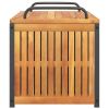 Patio Cushion Box 33.5"x17.7"x17.7"/20.9" Solid Wood Acacia and Steel