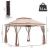Outsunny 11' x 11' Pop Up Canopy, Outdoor Patio Gazebo Shelter with Removable Zipper Netting