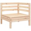 Patio Sofa 2-Seater with Footstool Solid Wood Pine