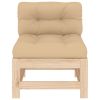 Middle Sofas with Cushions 2 pcs Solid Wood Pine