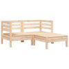 Patio Sofa 2-Seater with Footstool Solid Wood Pine