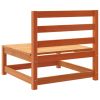 Patio Sofa Armless Wax Brown 27.6"x27.6"x26.4" Solid Wood Pine