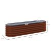 Outsunny 6.5' x 2' x 1.4' Galvanized Raised Garden Bed Kit, Outdoor Metal Elevated Planter Box with Safety Edging