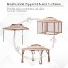 Outsunny 11' x 11' Pop Up Canopy, Outdoor Patio Gazebo Shelter with Removable Zipper Netting