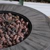 Outdoor Propane Fire Pit, Square Stonecrest Gas Fire Pit for Outside Patio, Concrete Propane Fire Table 50,000 BTU Gas Fire Pit w Lava Rocks