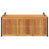 Patio Cushion Box 43.3"x17.7"x16.5"/20.9" Solid Wood Acacia and Steel