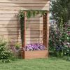 Outsunny Raised Garden Bed with Arch Trellis for Vine Climbing Plants