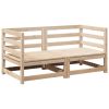 2 Piece Patio Sofa Set Solid Wood Pine