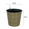 13.4" Self watering Wicker Decor Planter