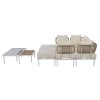 TREXM 8-Piece Patio Sectional Sofa Set with Tempered Glass Coffee Table and Wooden Coffee Table for Outdoor Oasis, Garden