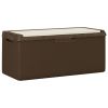 Patio Storage Box with Seat Cushion Brown 92.5 gal PP