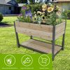 New style: 45" Iron-wood combined growing beds with feet and storage racks. Suitable for various places such as gardens, backyards, terraces