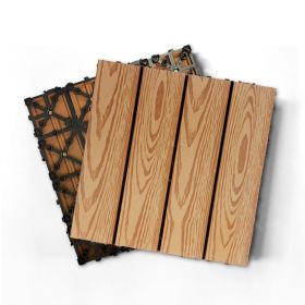 Wood Plastic Composite Deck Tiles Set of 20pcs, Composite Decking Resist Rust, Water, Weather, Easy to DIY & Maintain, Indoor&Outdoor,Ideal for Patios