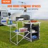 VEVOR Folding Outdoor Cooking Table with Storage Carrying Bag, Aluminum Cook Station 1 Cupboard & Detachable Windscreen