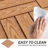 Wood Plastic Composite Deck Tiles Set of 20pcs, Composite Decking Resist Rust, Water, Weather, Easy to DIY & Maintain, Indoor&Outdoor,Ideal for Patios