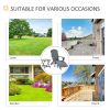 3-Piece Folding Adirondack Chair with Ottoman and Side Table, Outdoor Wooden Fire Pit Chairs w/ High-back, Wide Armrests for Patio, Backyard, Garden