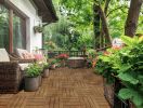 Wood Plastic Composite Deck Tiles Set of 20pcs, Composite Decking Resist Rust, Water, Weather, Easy to DIY & Maintain, Indoor&Outdoor,Ideal for Patios
