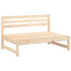 2 Piece Patio Lounge Set Solid Wood Pine